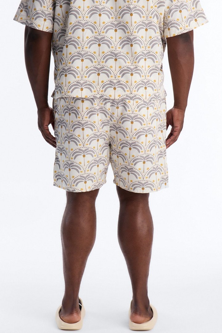 Palm Mandala Swim Trunk 7″ - Cream/combo