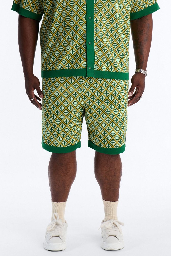 Relaxed Tunis Medina Jacquard Short - Green