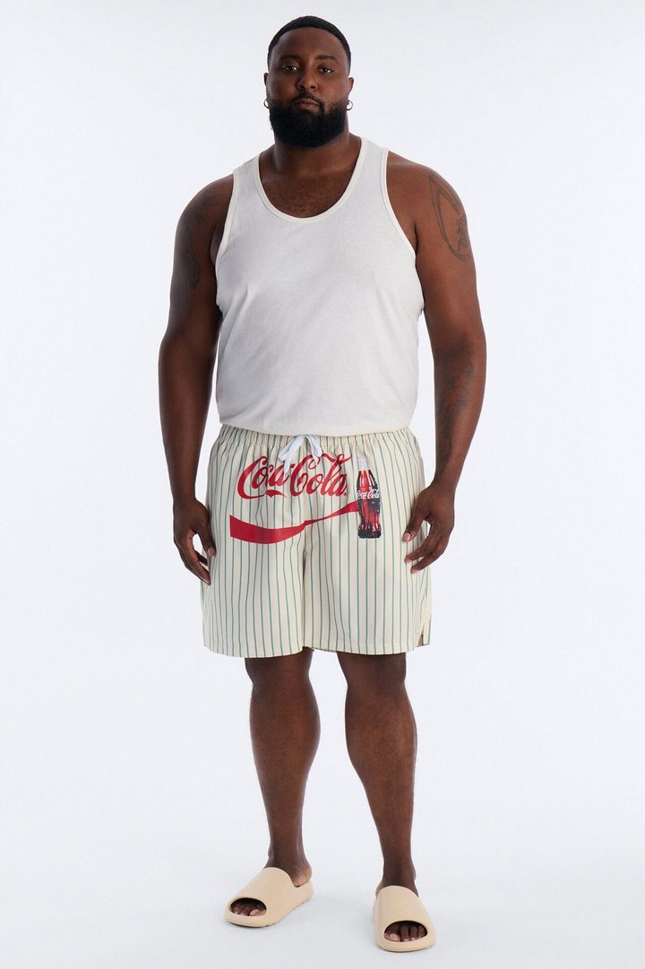 Coca Cola Pop Art Swim Trunk 7″ - Off White/combo