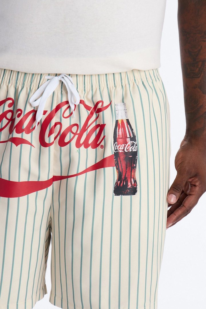 Coca Cola Pop Art Swim Trunk 7″ - Off White/combo