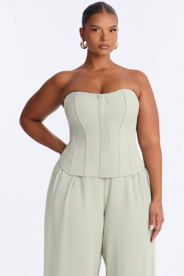 Greta Corset Pant Set - Sage