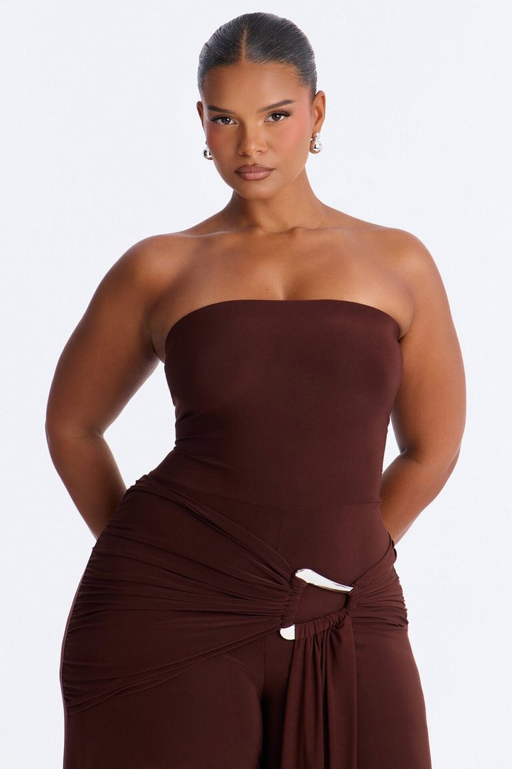 Heat Check Wide Leg Jumpsuit - Chocolate