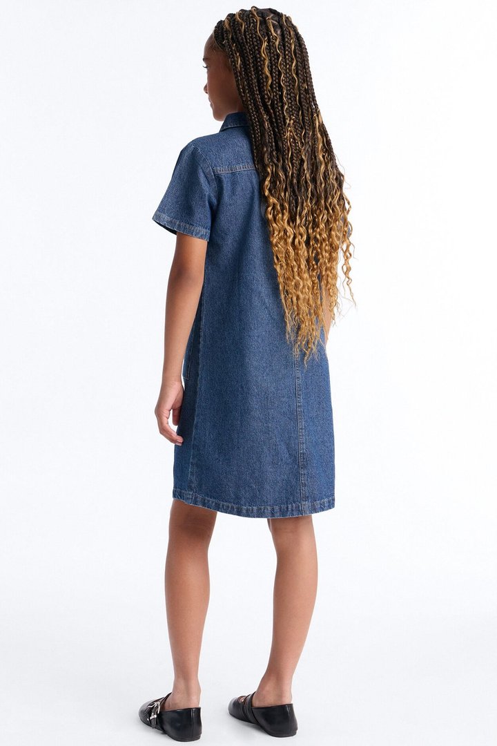 Mini I Wanna Know Denim Dress - Dark Wash