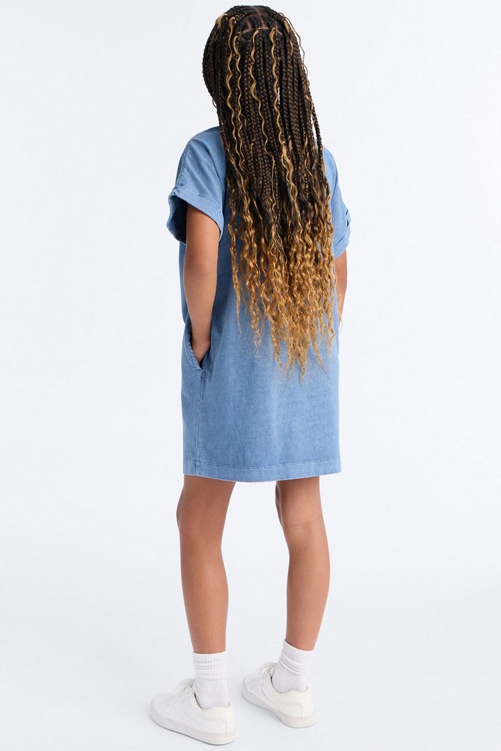 Mini Krystal TShirt Dress - Slate Blue