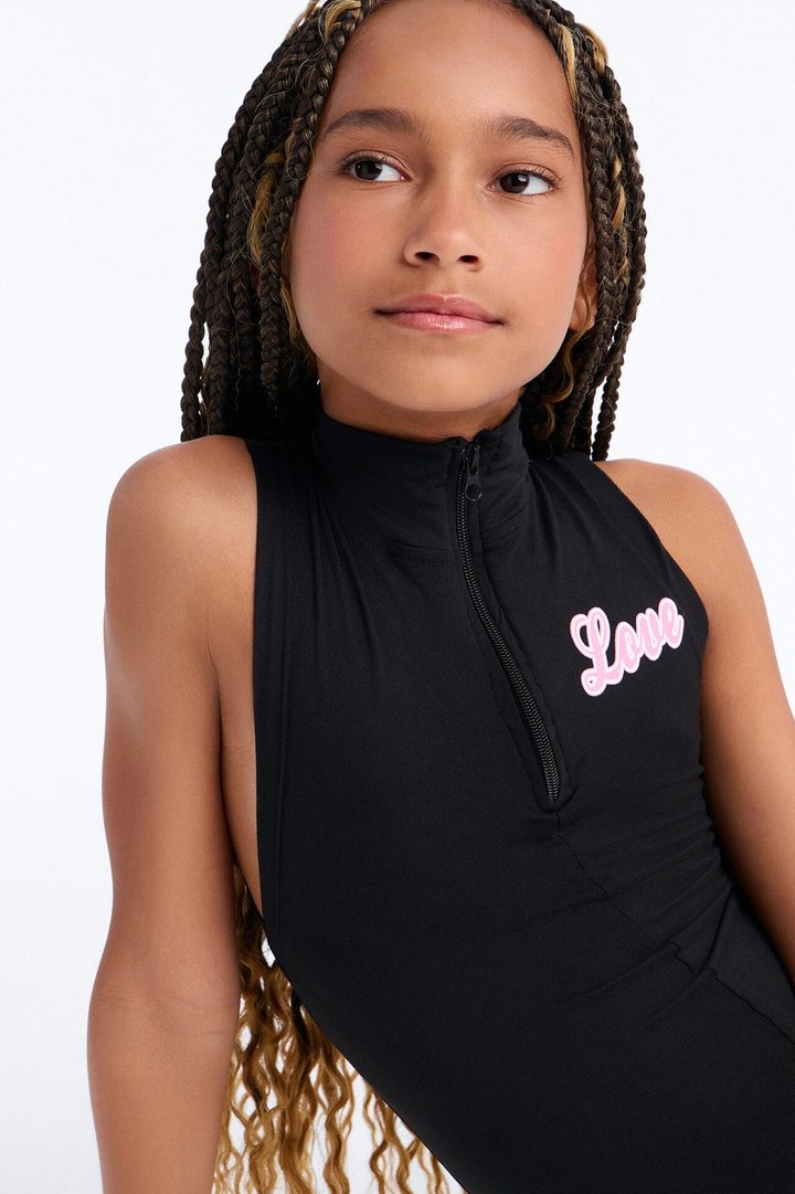 Mini Love Of The Game Sleeveless Romper - Black