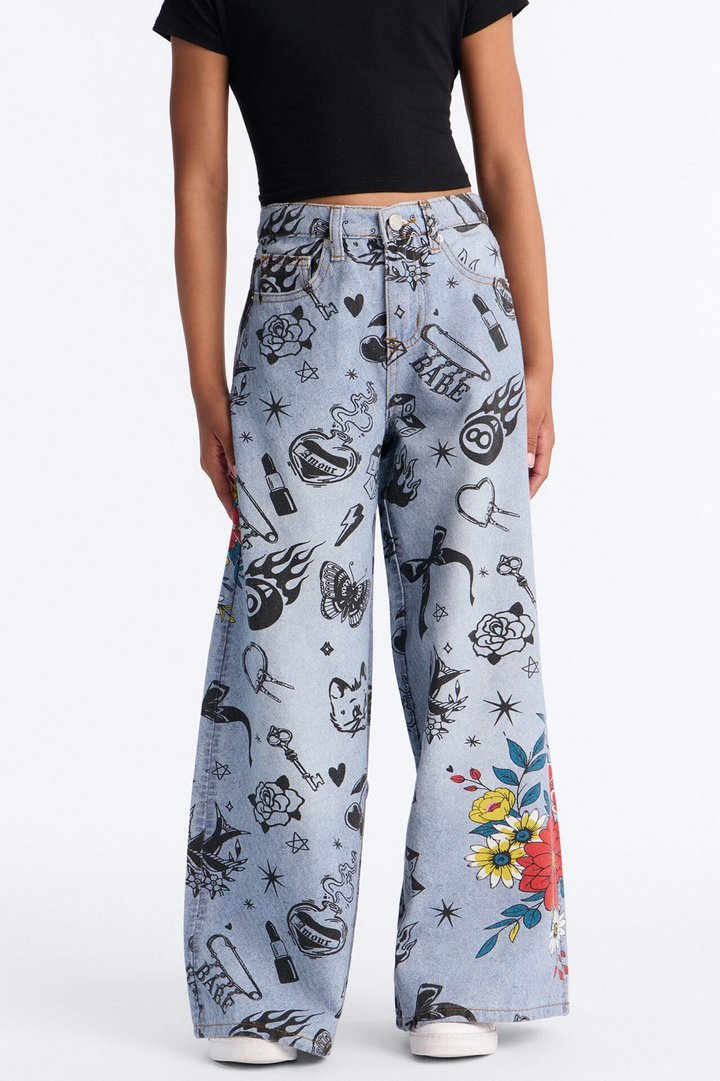 Mini All My Favorite Things Wide Leg Jeans - Light Wash