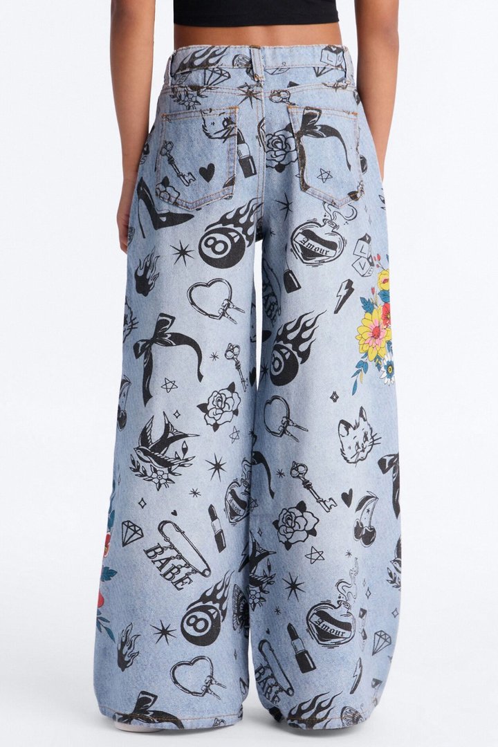 Mini All My Favorite Things Wide Leg Jeans - Light Wash