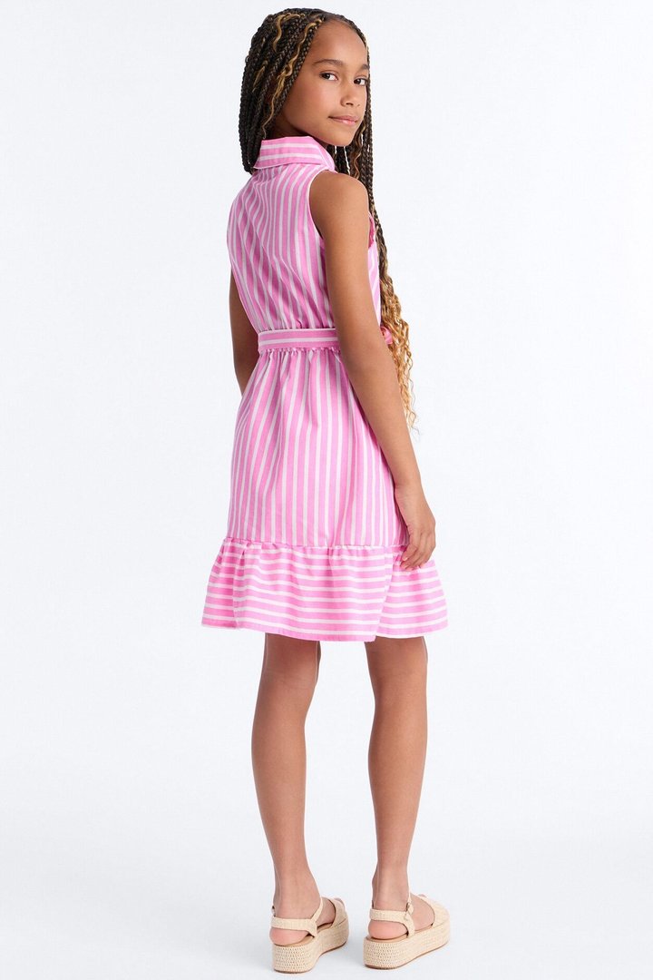 Mini You Are My Sunshine Sleeveless Shirt Dress - Pink/combo