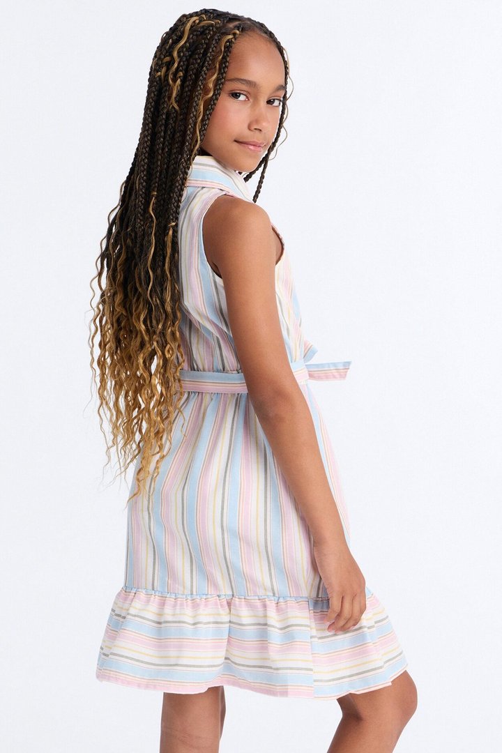 Mini You Are My Sunshine Sleeveless Shirt Dress - Multi Color
