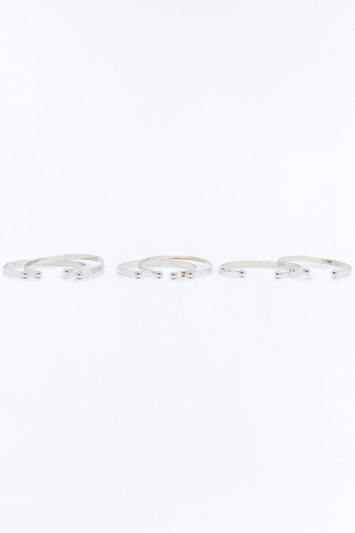Anything For Love 6 Piece Bangle Set - Silver