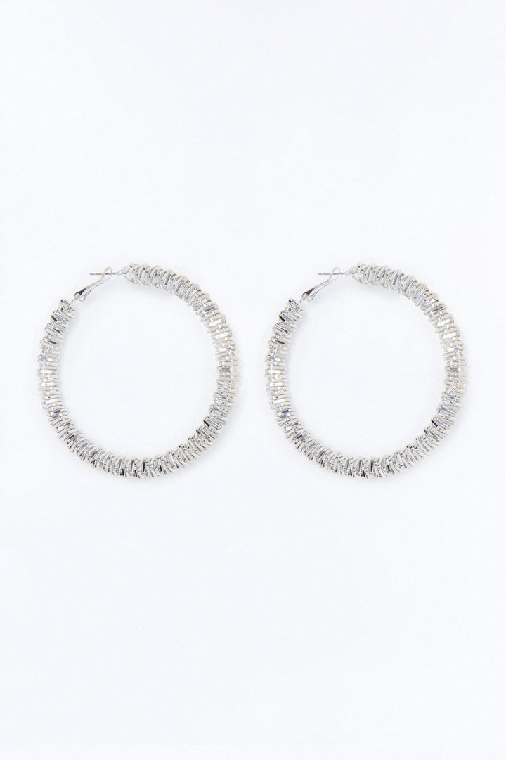 Rebel Layers Hoop Earrings - Silver