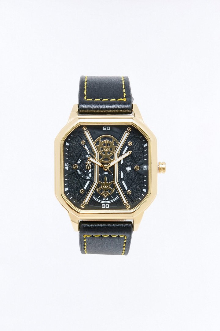 Industrial Skeleton Watch - Black/Gold