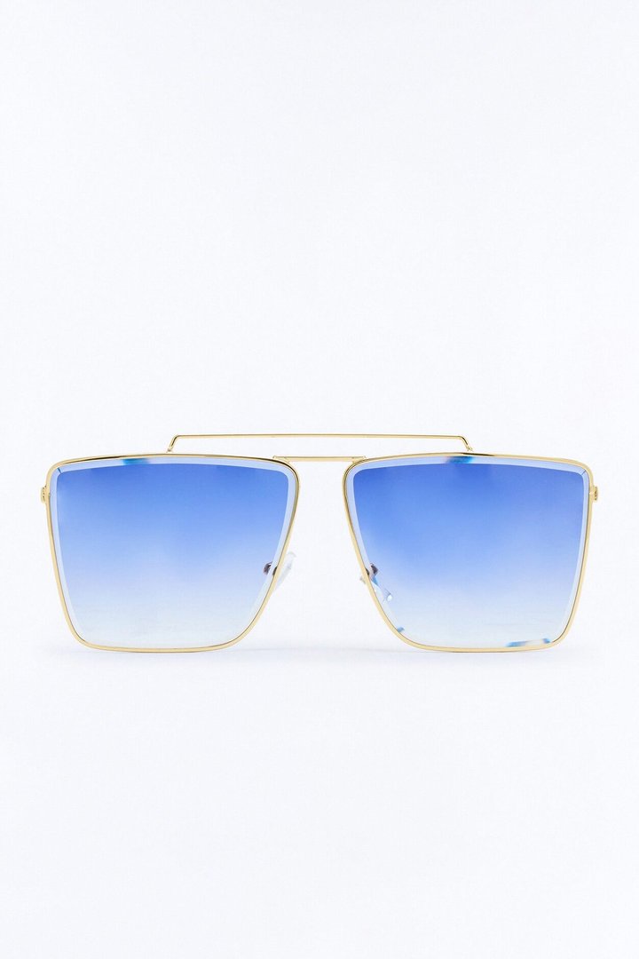 Taking My Chances Sunglasses - Gold/Blue