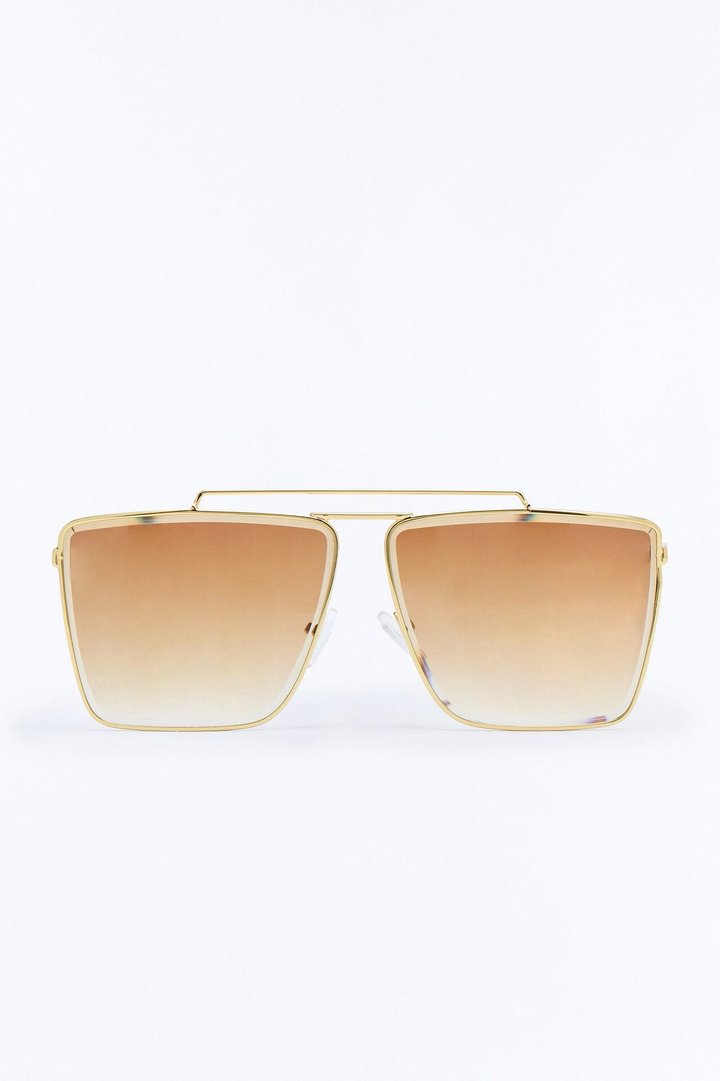 Taking My Chances Sunglasses - Gold/Brown