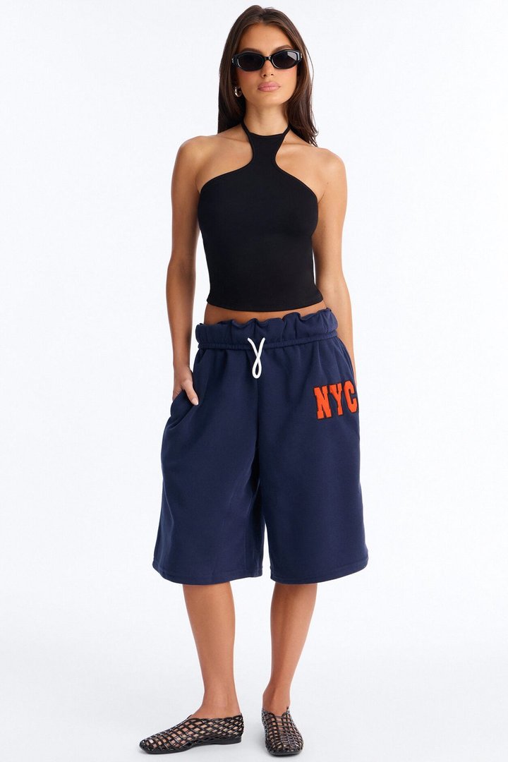Tessa Fleece Sweatshort - Navy