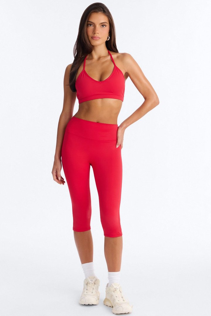 Barre Babe Active Capri Set - Red