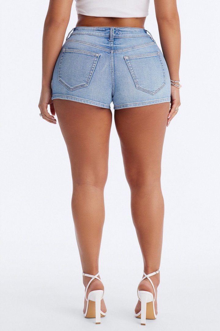 In The Frame Stretch Denim Shorts - Light Wash