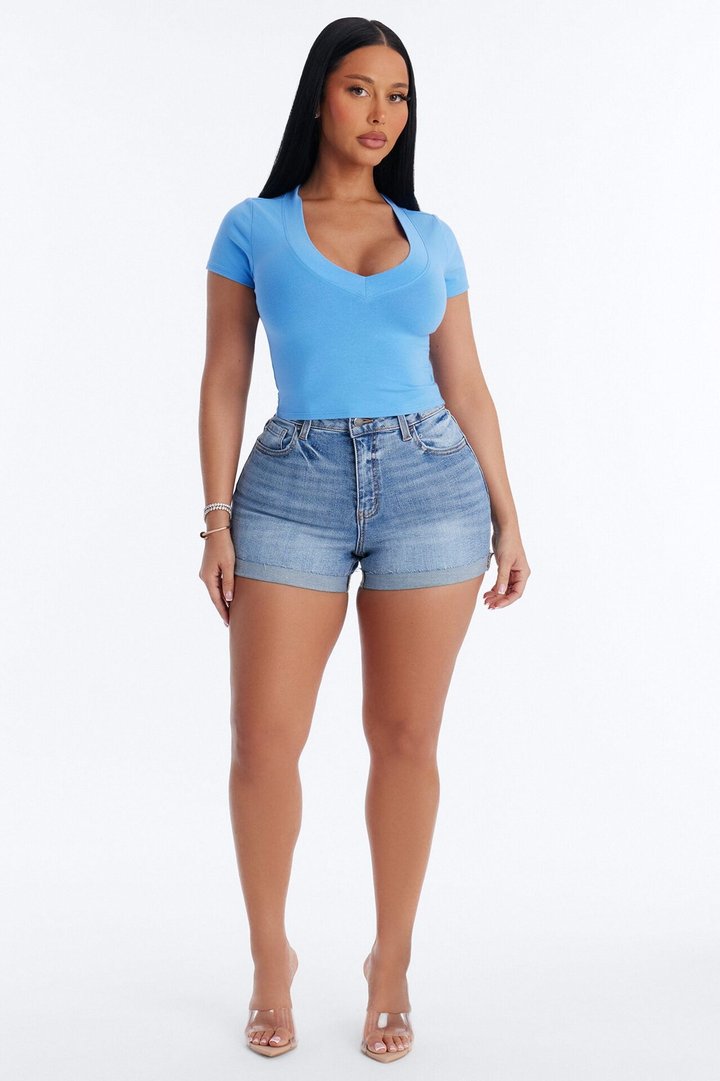 Delaney Short Sleeve Top - Periwinkle