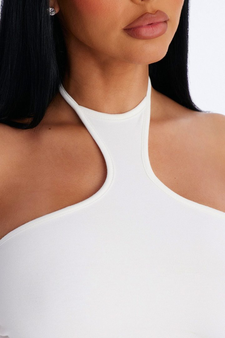 After Hours Sleeveless Halter Top - White