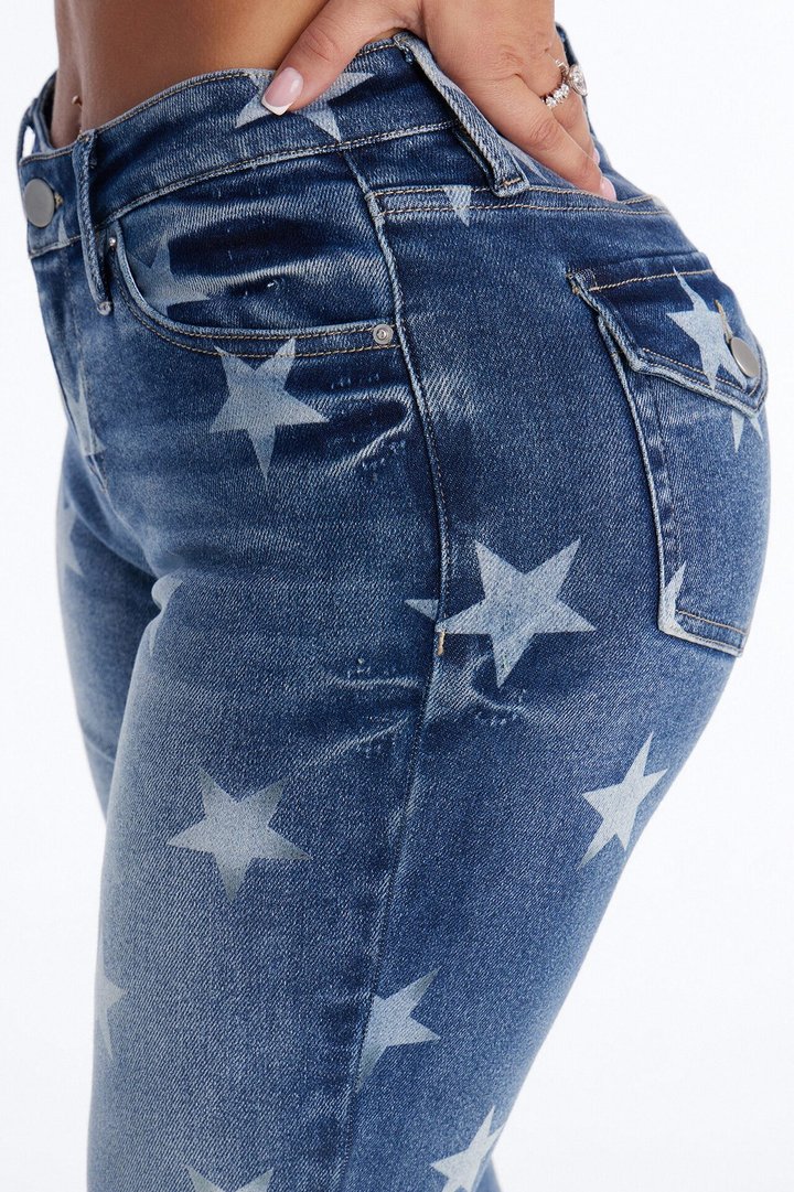 Seeing Stars Stretch Flare Jeans - Dark Wash