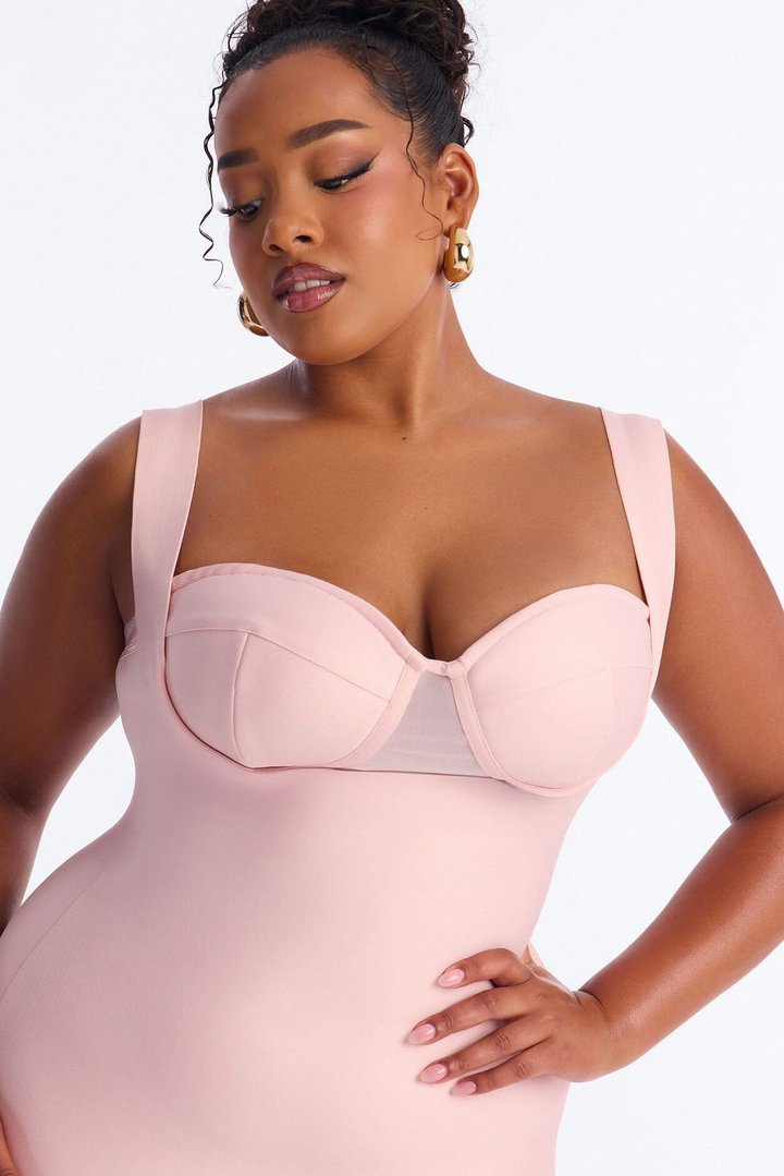 Loss For Words Bandage Gown - Pink/combo