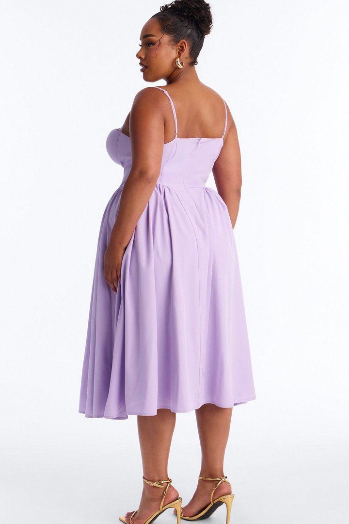 Sweet Love Corset Midi Dress - Lavender