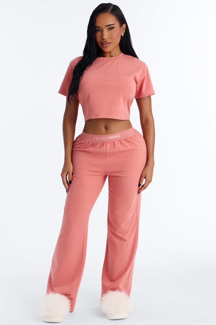 FN Mood Cotton PJ Pant Set - Terracotta