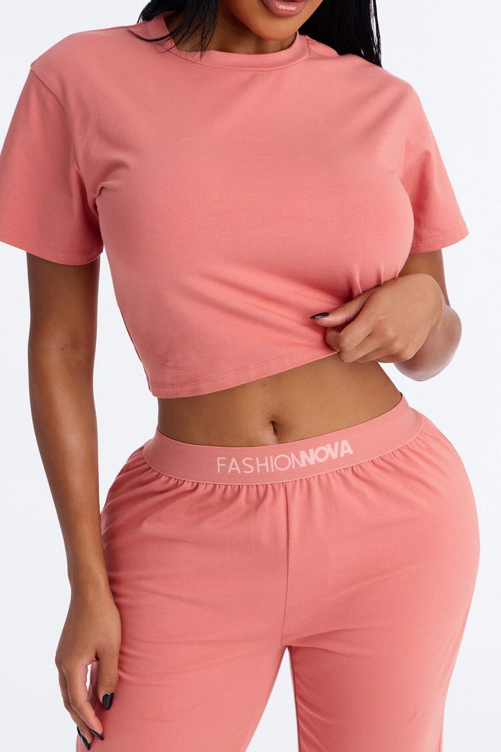 FN Mood Cotton PJ Pant Set - Terracotta