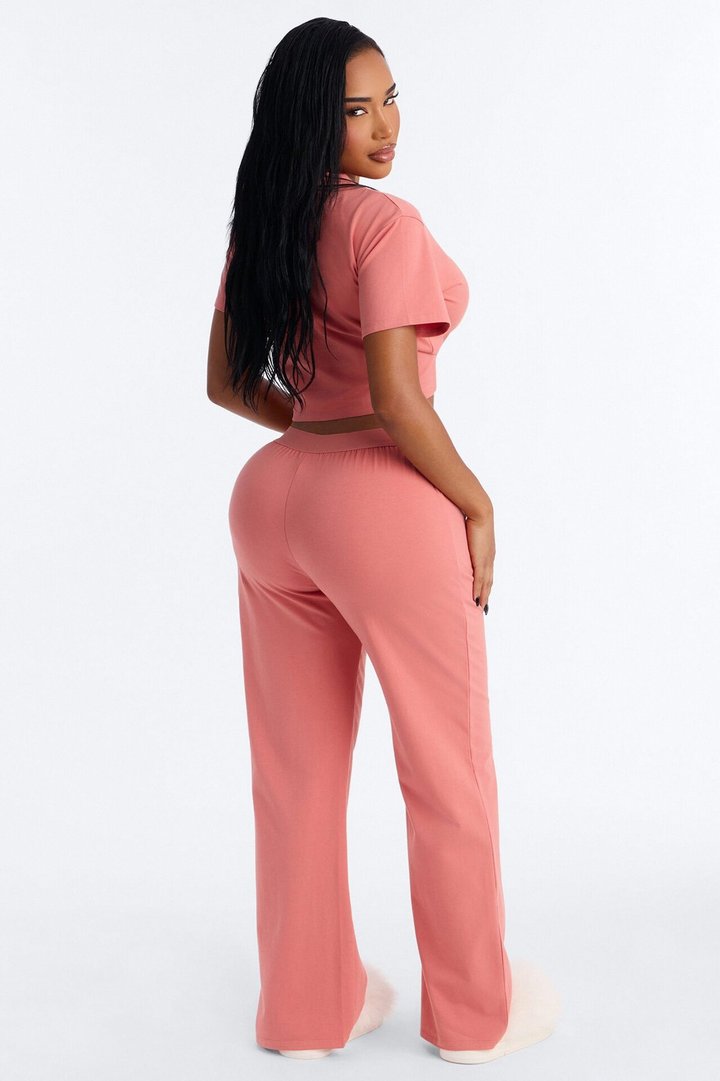 FN Mood Cotton PJ Pant Set - Terracotta