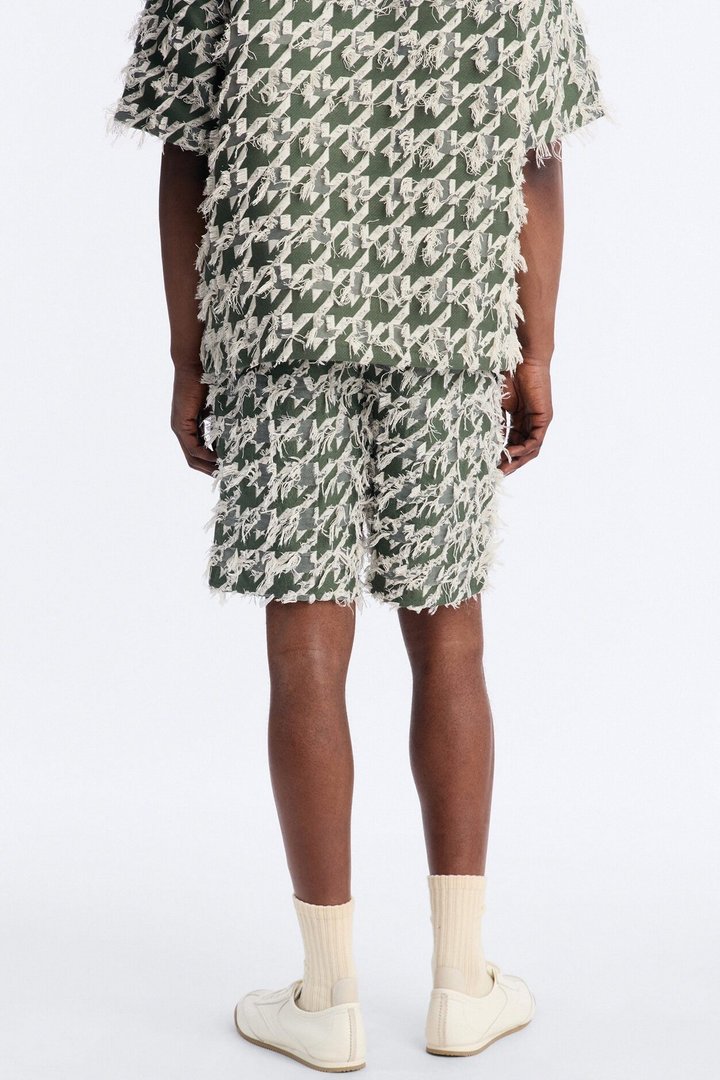 Relaxed Houndstooth Nomad Short - Green