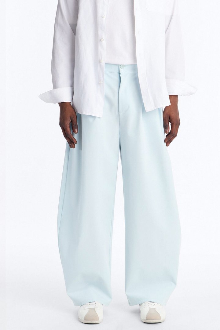 Barrel Bold Flow Trousers - Light Blue