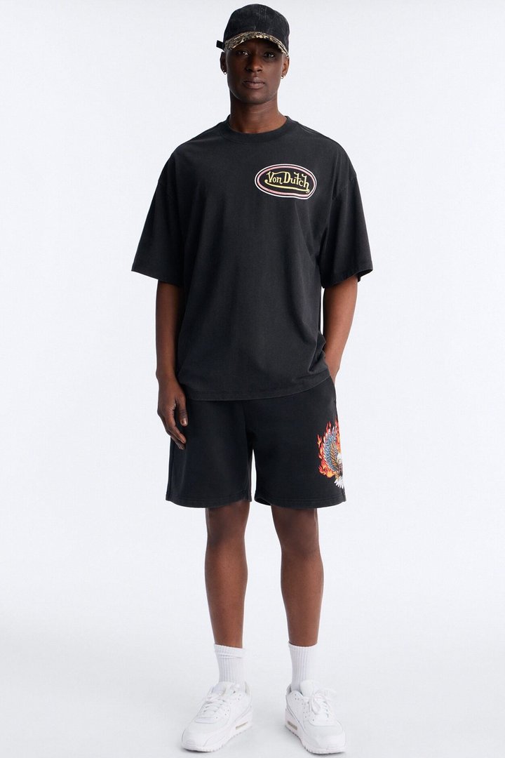 Von Dutch Motorcycle Club Sweatshort - Black Wash