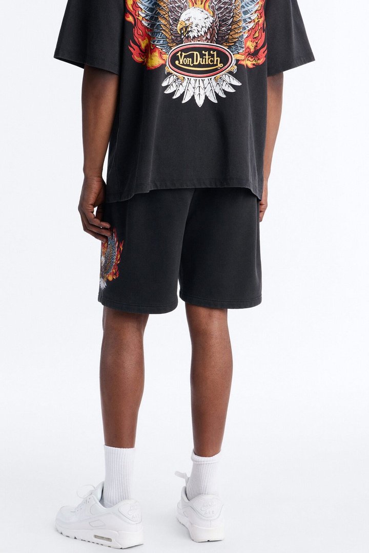 Von Dutch Motorcycle Club Sweatshort - Black Wash