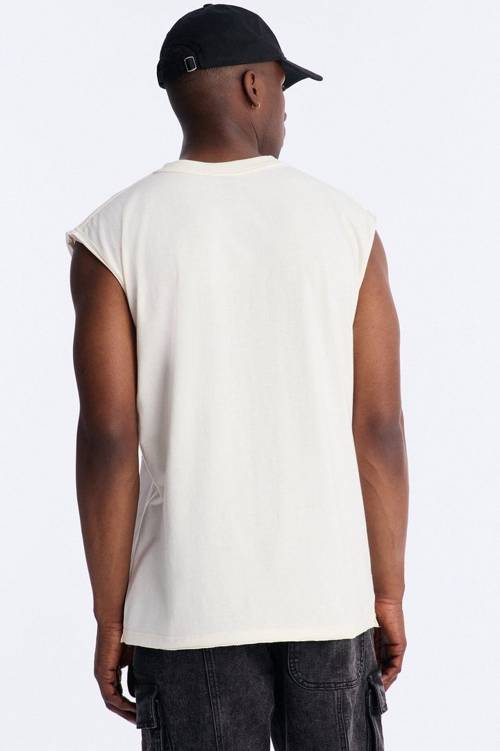 Von Dutch Motor Heavy Weight Muscle Tee - Cream