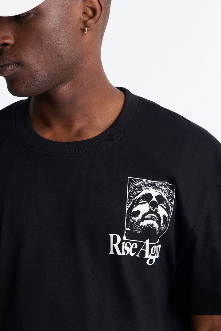 Rise Again Boxy Short Sleeve Tee - Black