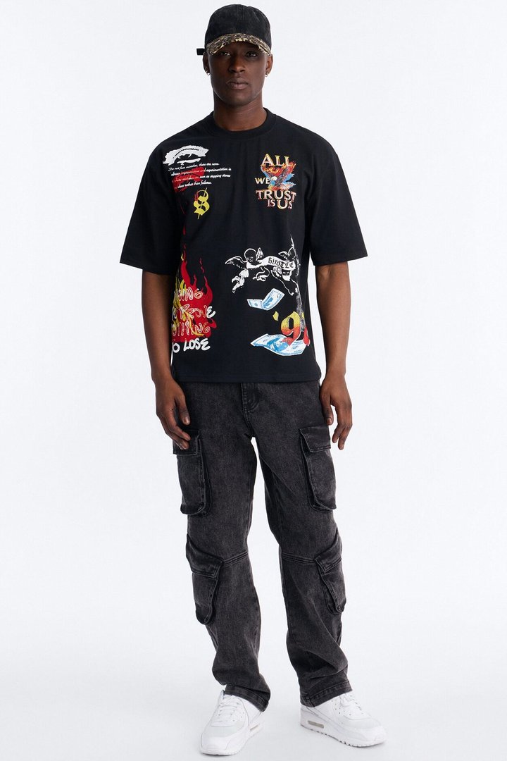 Only The Brave Oversized Short Sleeve Tee - Black