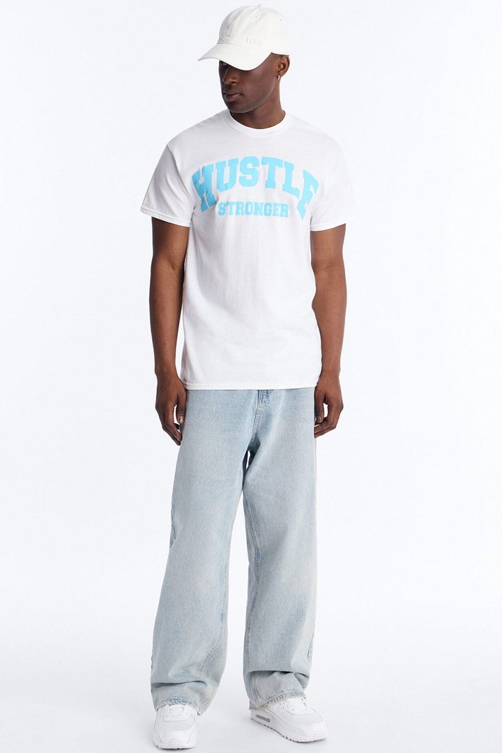 Hustle Stronger Short Sleeve Tee - White