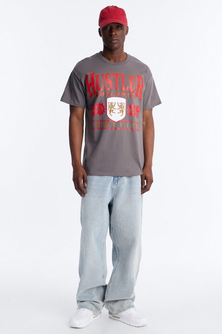 Hustler Ambition Oversized Short Sleeve Tee - Charcoal