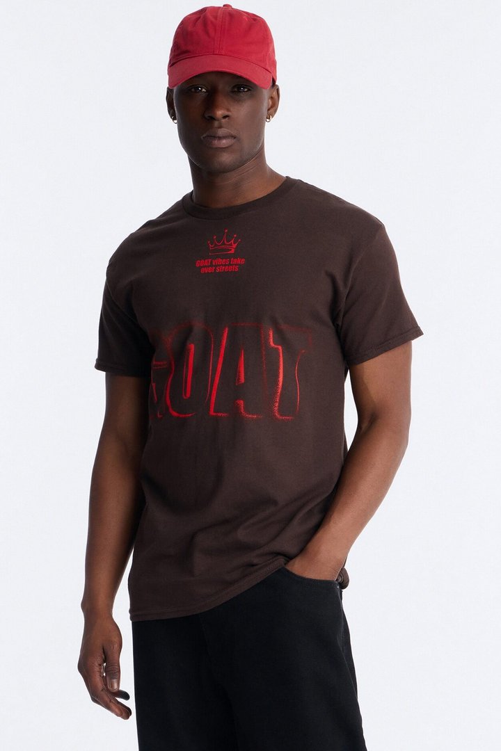 GOAT Vibes Take Over Short Sleeve Tee - Chocolate