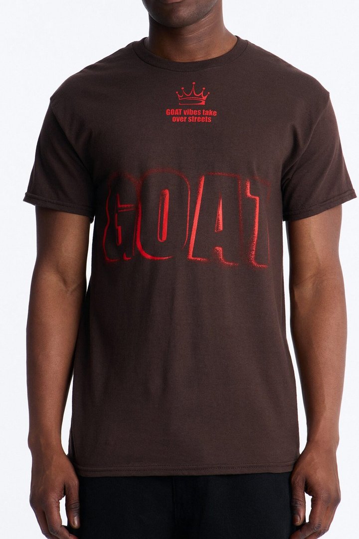 GOAT Vibes Take Over Short Sleeve Tee - Chocolate