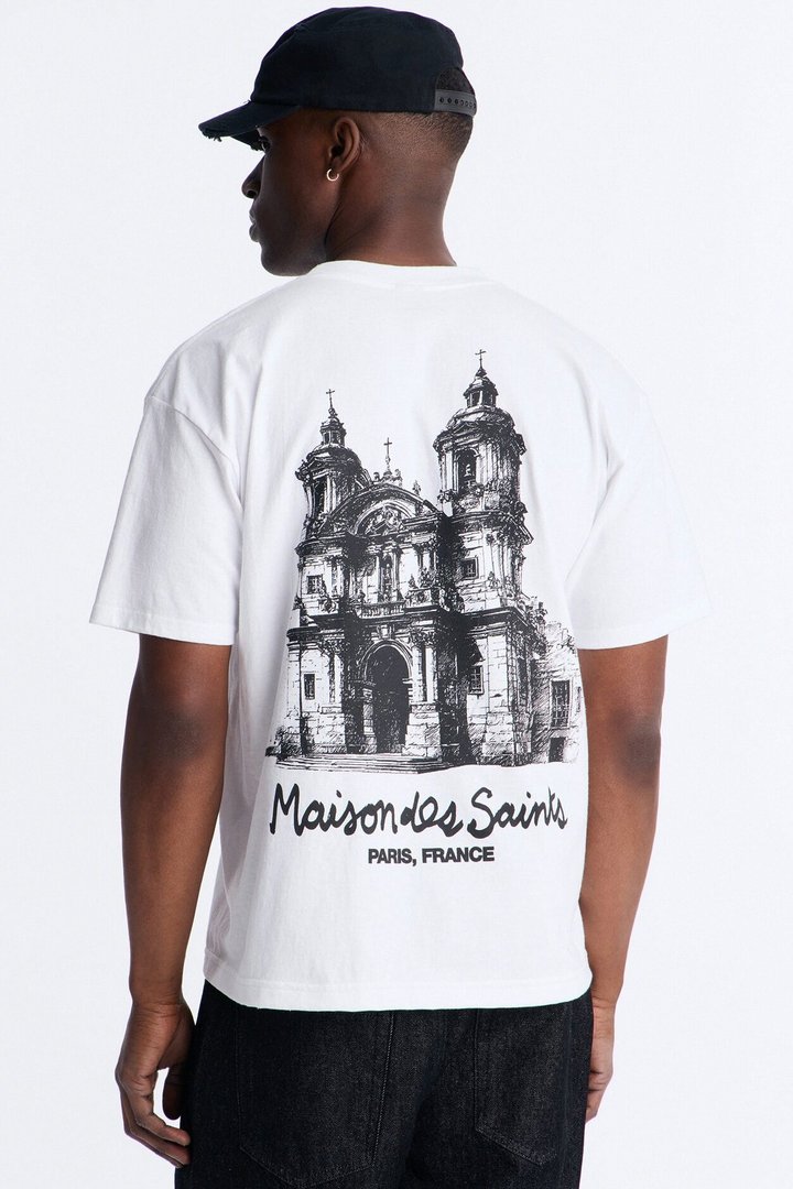 Maison Des Saints Boxy Short Sleeve Tee - White