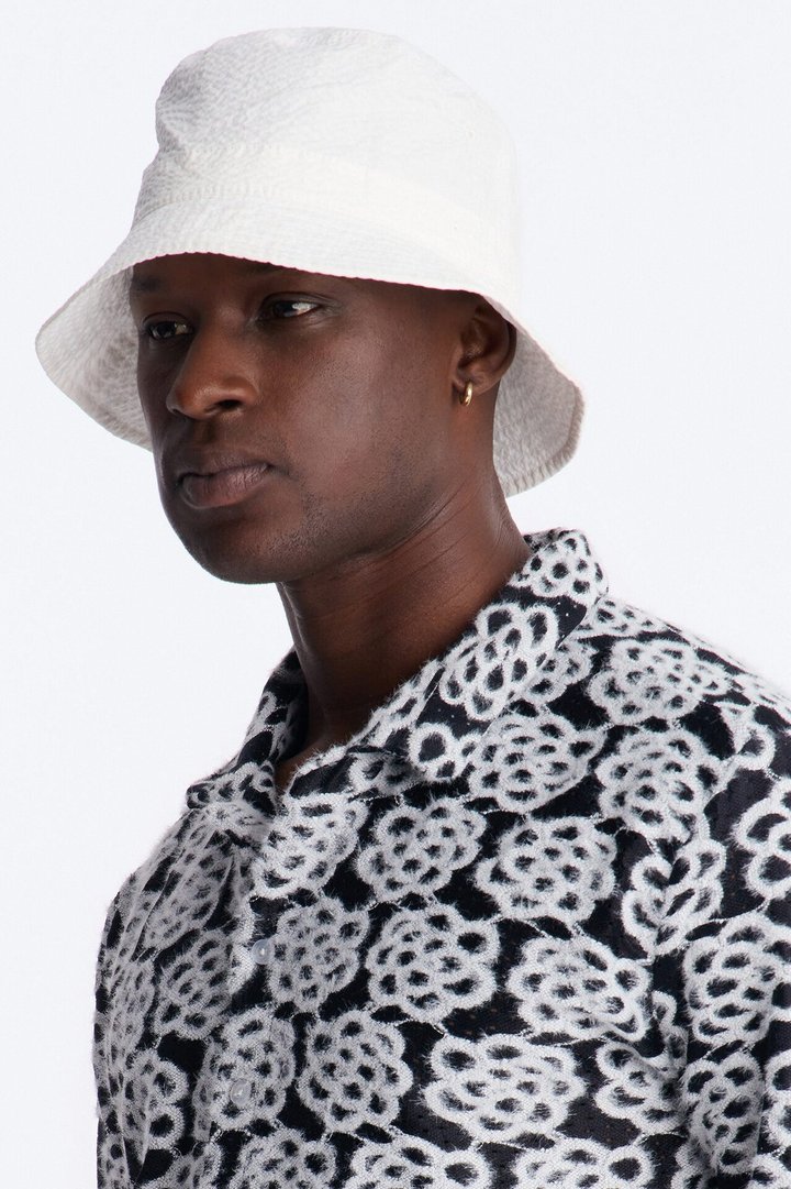 Snow Leopard Drift Cuban Collar Shirt - Black/White