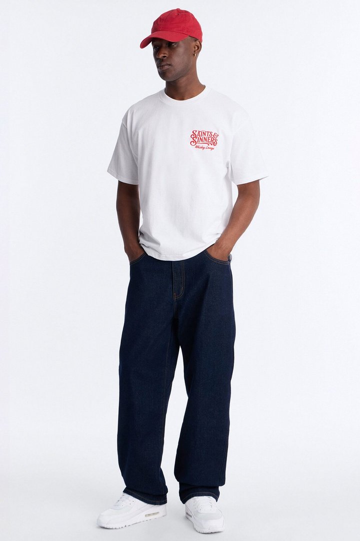 Saints & Sinners Whiskey Lounge Short Sleeve Tee - White