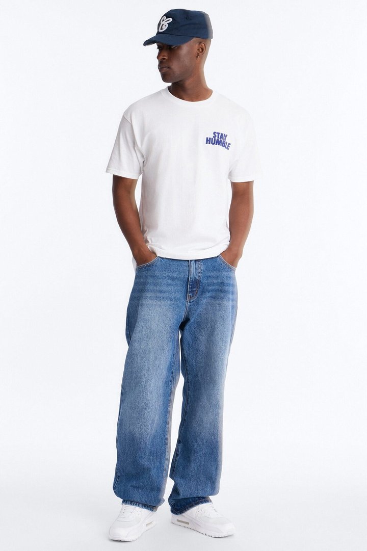 Hustle Hard Oversized Short Sleeve Tee - White