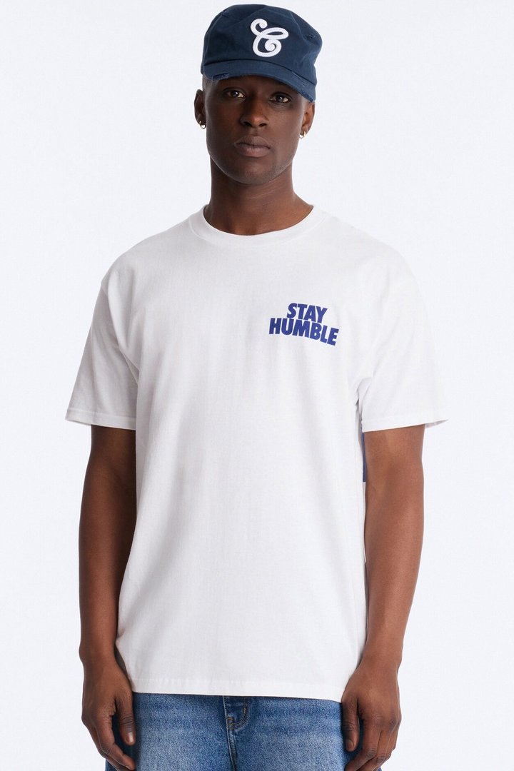Hustle Hard Oversized Short Sleeve Tee - White