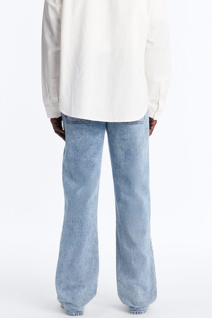 Regal Tapestry Stacked Slim Flare Jean - Light Blue Wash