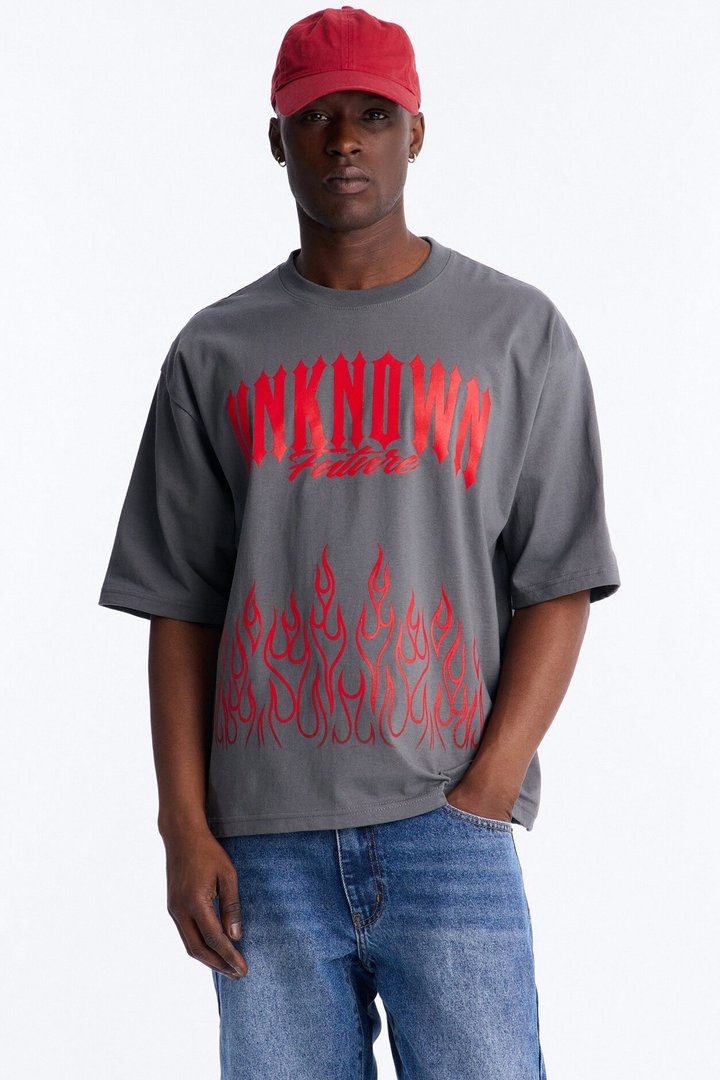 Unknown Future Boxy Short Sleeve Tee - Charcoal