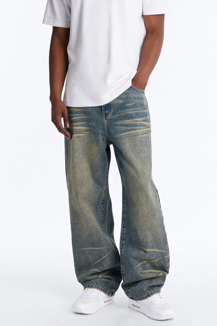 Baggy Dark Wave Jeans - Medium Blue Wash