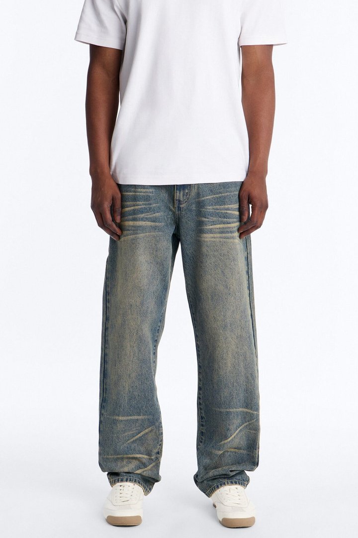 Straight Dark Wave Jeans - Medium Blue Wash