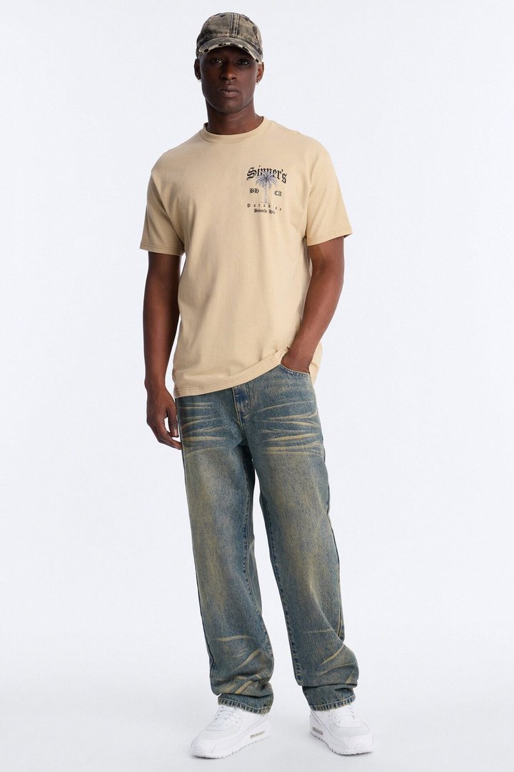 Sinner's Paradise Oversized Short Sleeve Tee - Sand